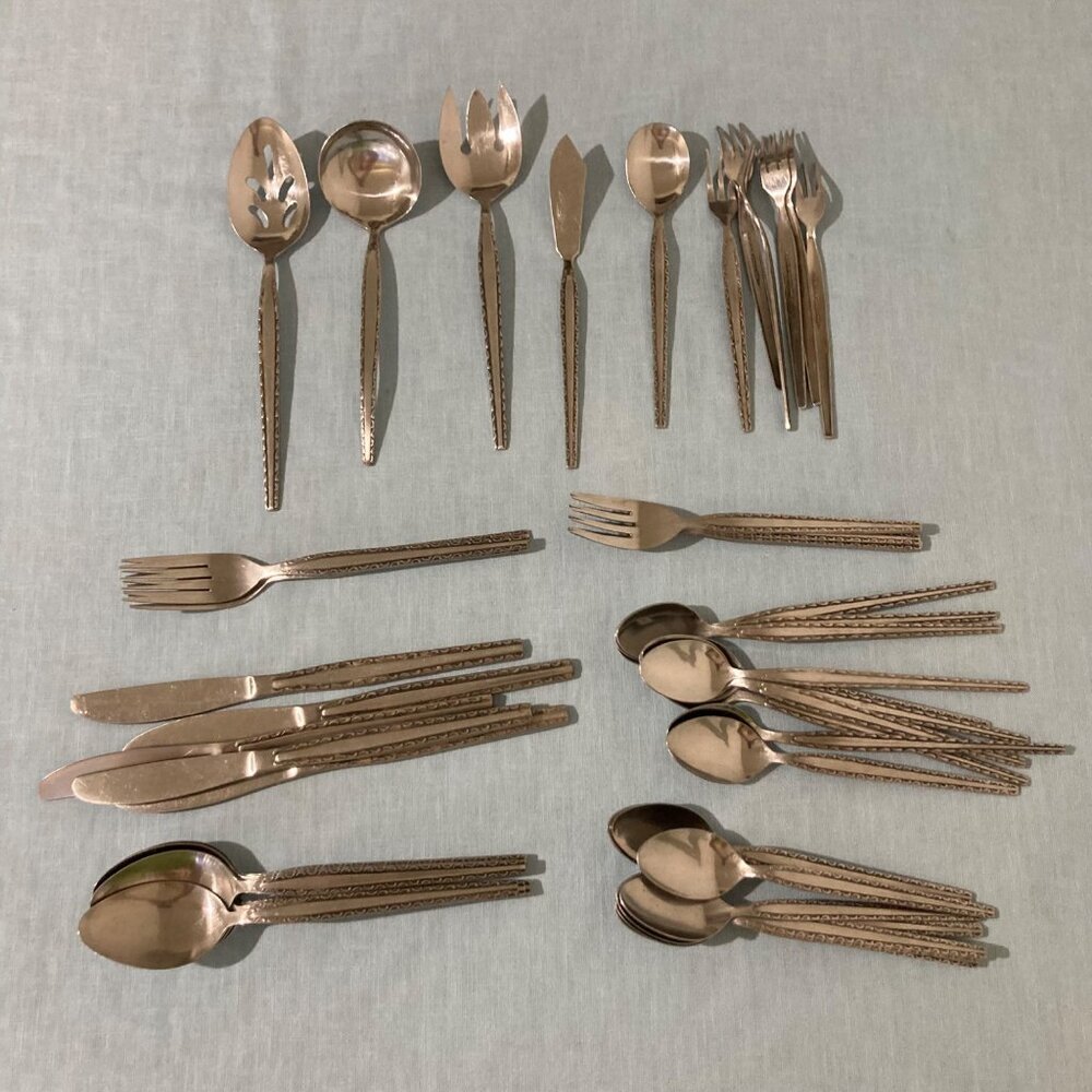 Vintage Rogers Ensenada Stainless Flatware Lot Of 50 Pieces Stanley Roberts